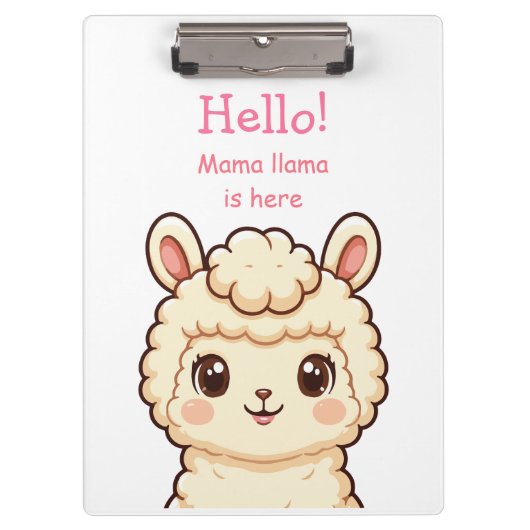 Süße Llama-Illustrationsdesign Klemmbrett (Vorderseite)