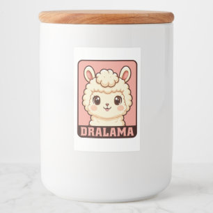 Süße Llama-Illustrationsdesign Lebensmitteletikett