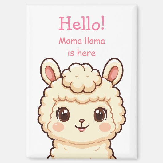 Süße Llama-Illustrationsdesign Magnet (Vorderseite)