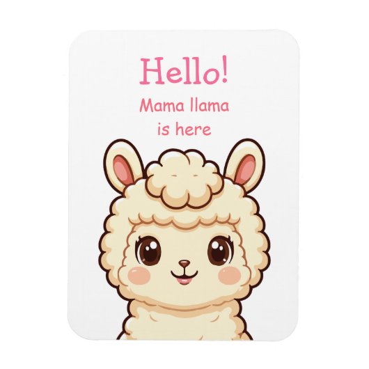 Süße Llama-Illustrationsdesign Magnet (Vertikal)