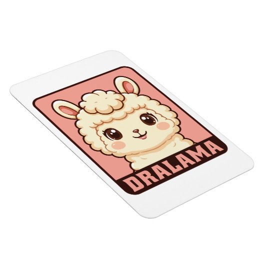 Süße Llama-Illustrationsdesign Magnet (Rechte Seite)