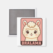 Süße Llama-Illustrationsdesign Magnet (Vorderseite/Rückseite)