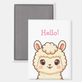 Süße Llama-Illustrationsdesign Magnet (Vorderseite/Rückseite)