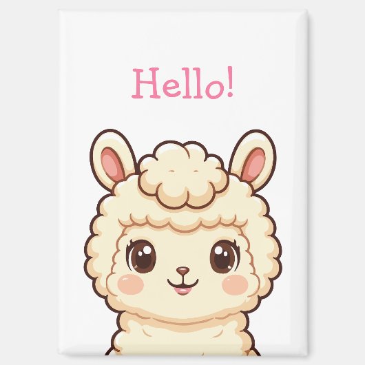 Süße Llama-Illustrationsdesign Magnet (Vorderseite)
