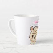 Süße Llama-Illustrationsdesign Milchtasse (Linke Ecke)