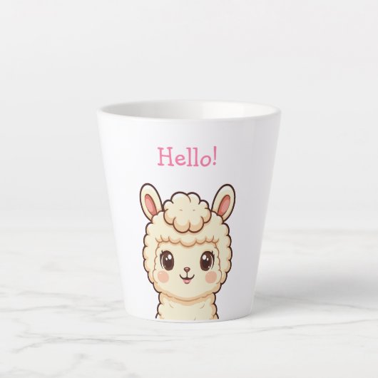 Süße Llama-Illustrationsdesign Milchtasse (Vorderseite)