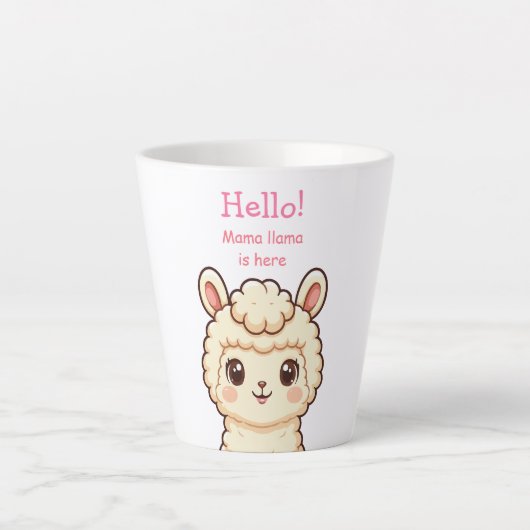 Süße Llama-Illustrationsdesign Milchtasse (Vorderseite)