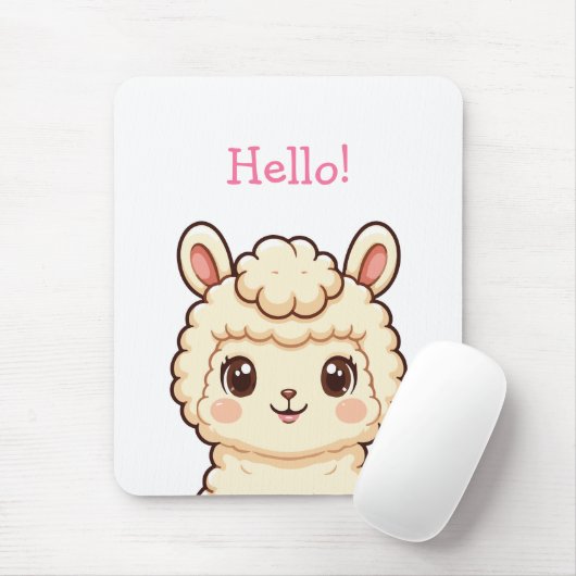 Süße Llama-Illustrationsdesign Mousepad (Mit Mouse)