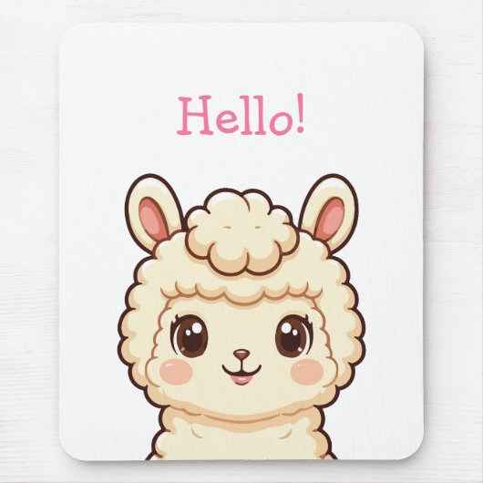 Süße Llama-Illustrationsdesign Mousepad (Vorne)