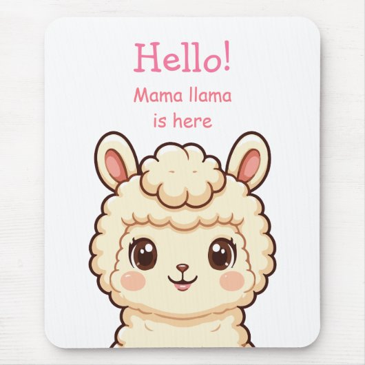 Süße Llama-Illustrationsdesign Mousepad (Vorne)