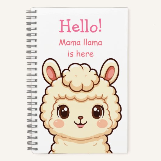 Süße Llama-Illustrationsdesign Notizblock (Vorderseite)