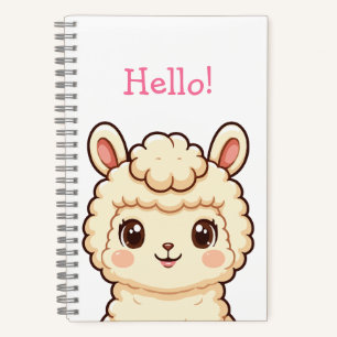 Süße Llama-Illustrationsdesign Notizblock