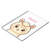 Süße Llama-Illustrationsdesign Notizblock (Linke Seite)