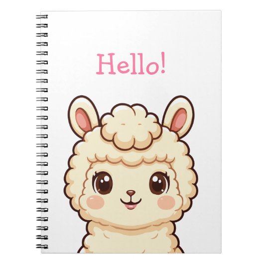 Süße Llama-Illustrationsdesign Notizblock (Vorderseite)