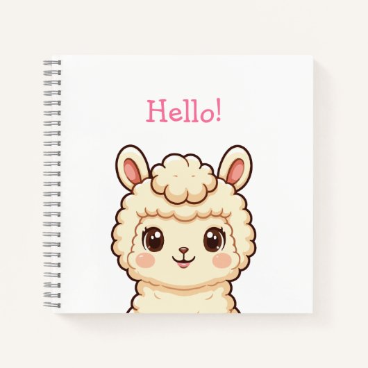 Süße Llama-Illustrationsdesign Notizblock (Vorderseite)