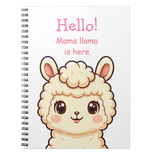 Süße Llama-Illustrationsdesign Notizblock (Vorderseite)