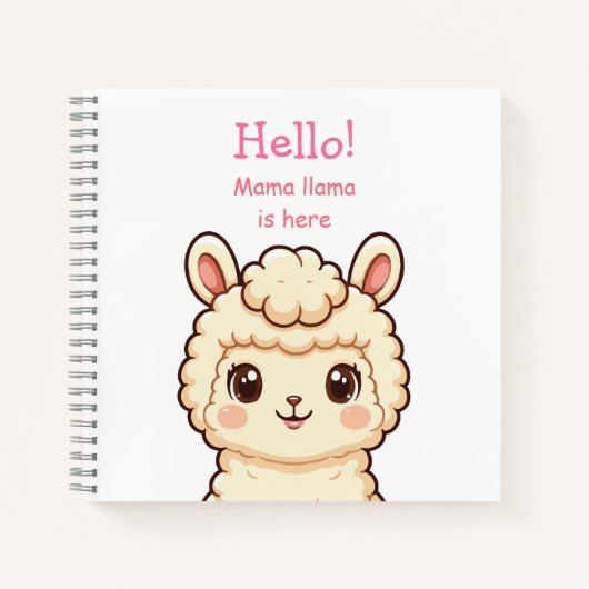 Süße Llama-Illustrationsdesign Notizblock (Vorderseite)