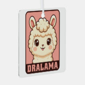 Süße Llama-Illustrationsdesign Ornament Aus Metall (Vorderseite Rechts)