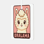 Süße Llama-Illustrationsdesign Ornament Aus Metall (Vorderseite links)