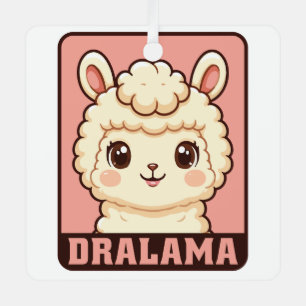 Süße Llama-Illustrationsdesign Ornament Aus Metall