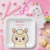 Süße Llama-Illustrationsdesign Pappteller (Party)