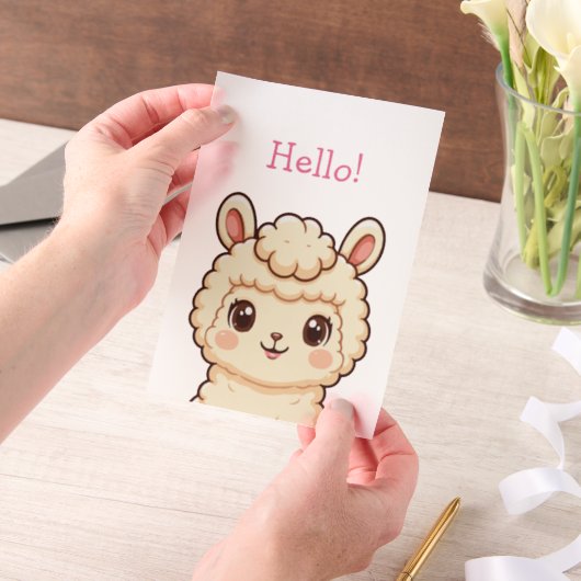 Süße Llama-Illustrationsdesign Pergament Einladungen (Handgehalten)