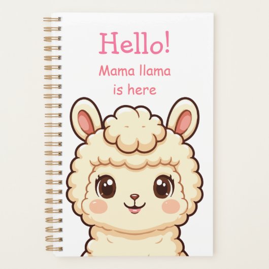 Süße Llama-Illustrationsdesign Planer (Vorderseite)