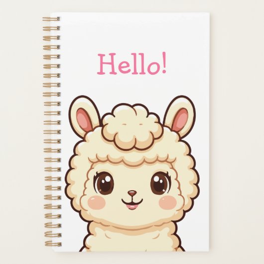 Süße Llama-Illustrationsdesign Planer (Vorderseite)