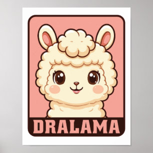 Süße Llama-Illustrationsdesign Poster
