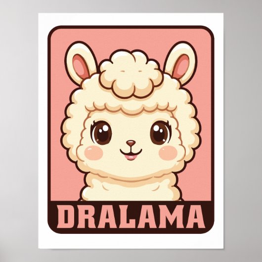 Süße Llama-Illustrationsdesign Poster (Vorne)
