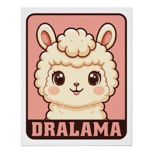 Süße Llama-Illustrationsdesign Poster (Vorderseite)