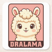Süße Llama-Illustrationsdesign Rechteckiger Pappuntersetzer (Vorderseite)