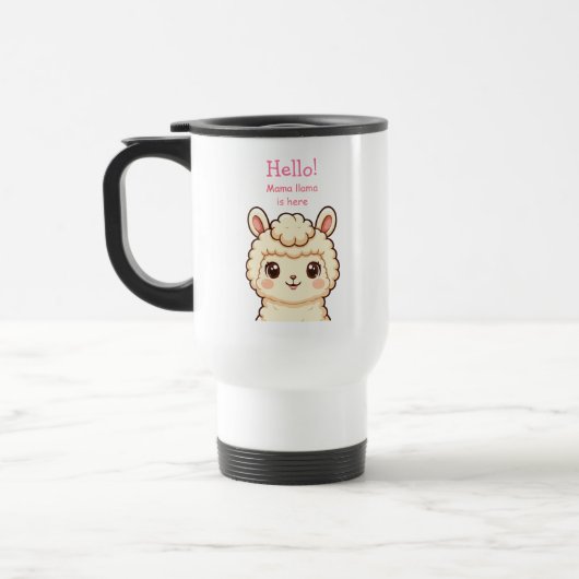 Süße Llama-Illustrationsdesign Reisebecher (Links)