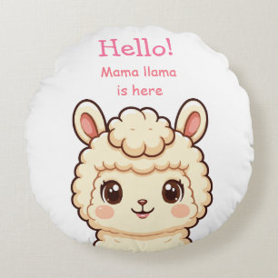 Süße Llama-Illustrationsdesign Rundes Kissen