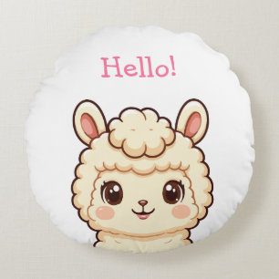 Süße Llama-Illustrationsdesign Rundes Kissen