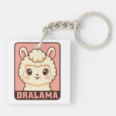 Süße Llama-Illustrationsdesign Schlüsselanhänger (Rückseite)
