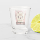 Süße Llama-Illustrationsdesign Schnapsglas (Rückseite)