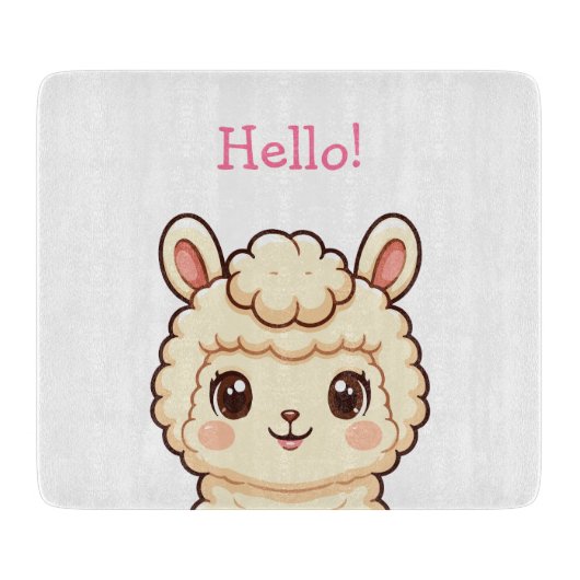 Süße Llama-Illustrationsdesign Schneidebrett (Vorderseite)