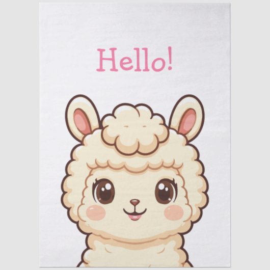 Süße Llama-Illustrationsdesign Seidenpapier (Vorderseite)