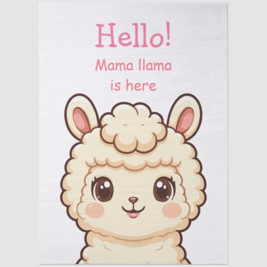 Süße Llama-Illustrationsdesign Seidenpapier (Vorderseite)