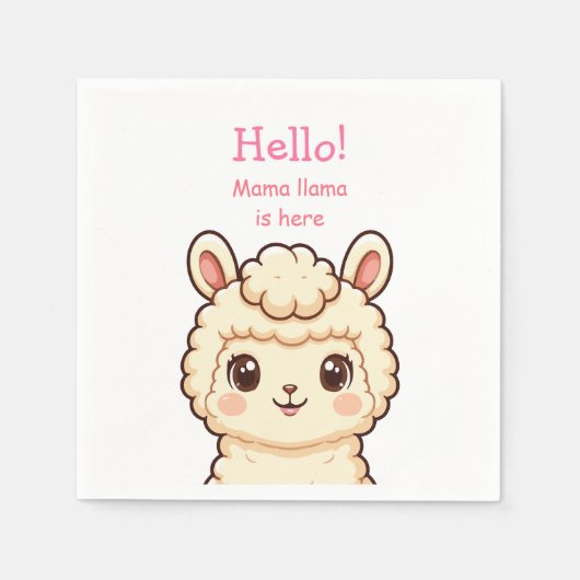Süße Llama-Illustrationsdesign Serviette (Vorderseite)