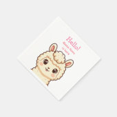 Süße Llama-Illustrationsdesign Serviette (Ecke)