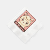 Süße Llama-Illustrationsdesign Serviette (Ecke)