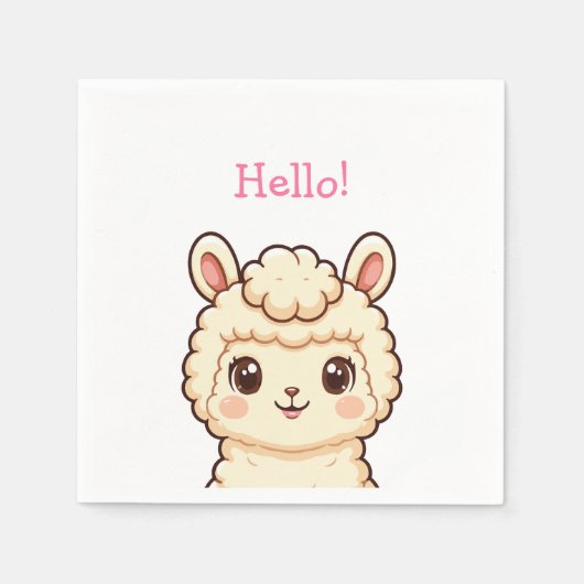 Süße Llama-Illustrationsdesign Serviette (Vorderseite)