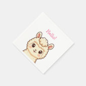 Süße Llama-Illustrationsdesign Serviette (Ecke)