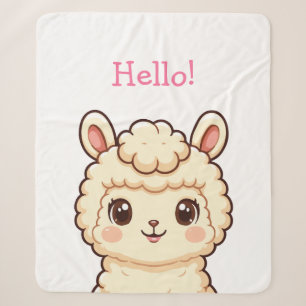 Süße Llama-Illustrationsdesign Sherpadecke