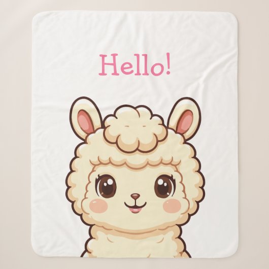 Süße Llama-Illustrationsdesign Sherpadecke (Vorderseite)