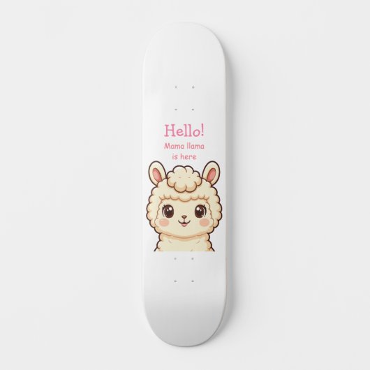 Süße Llama-Illustrationsdesign Skateboard (Vorderseite)