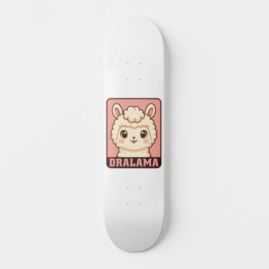 Süße Llama-Illustrationsdesign Skateboard (Vorderseite)