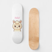 Süße Llama-Illustrationsdesign Skateboard (Vorderseite)